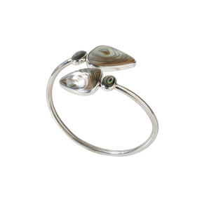 Triangular end abalone bangle