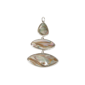 Abalone 3 step sterling silver pendant