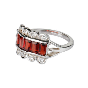 Astounding Garnet and Silver 925 Ring