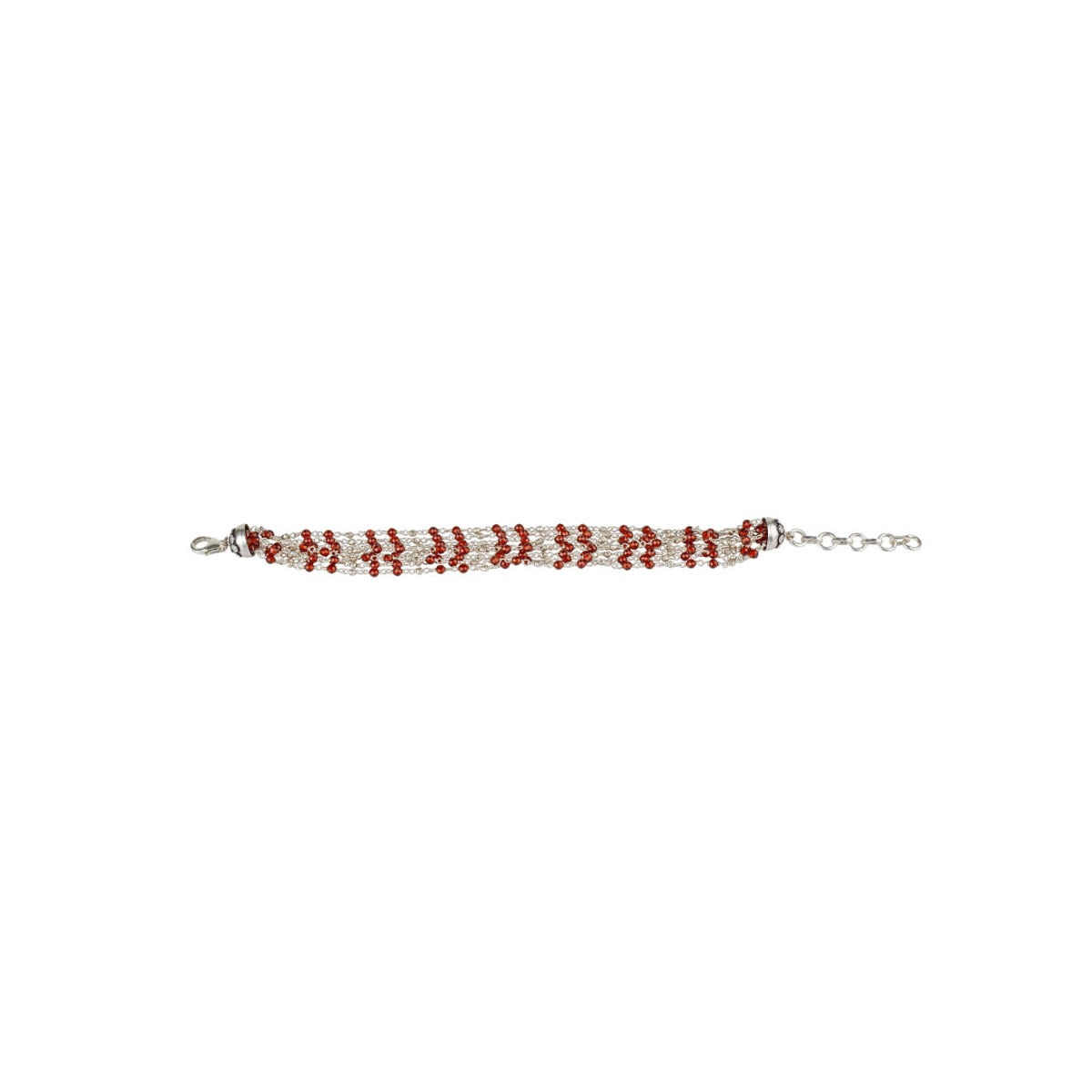 Magnificent Garnet Beads and Silver 925 Bracelet