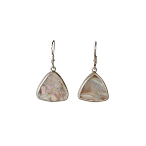 Abalone shell triangle drop earrings