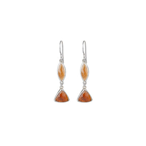 Garnet and Silver 925 Earrings