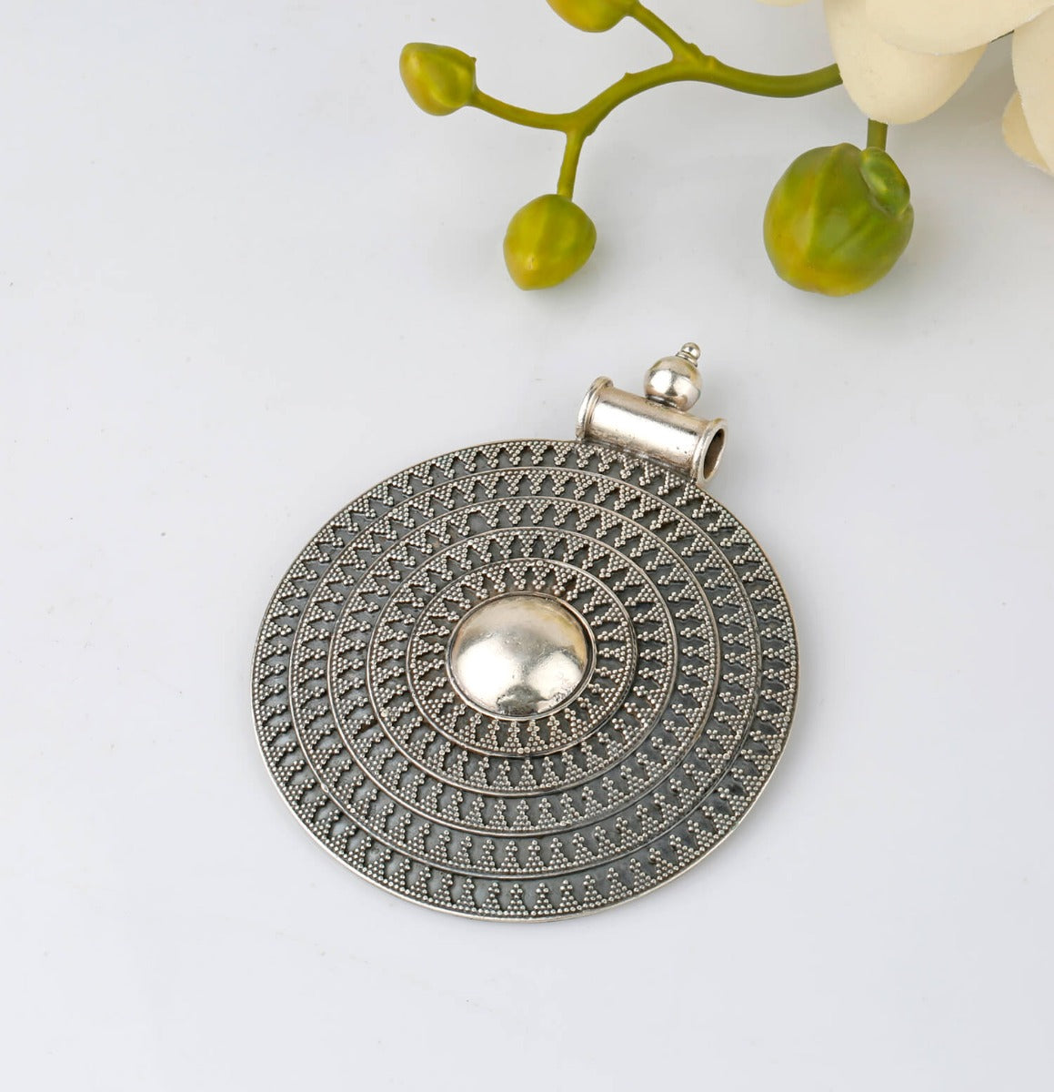 silver pendant, antique pendant, sterling silver pendant, oxidised pendant, buy pendants online, large pendants