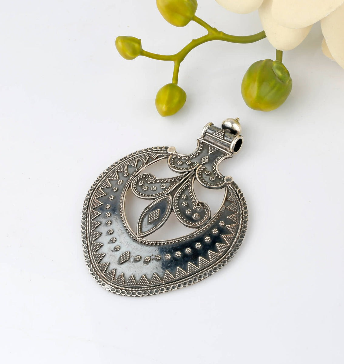 silver pendant, antique pendant, sterling silver pendant, oxidised pendant, buy pendants online, large pendants