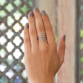 Silver crown stackable ring
