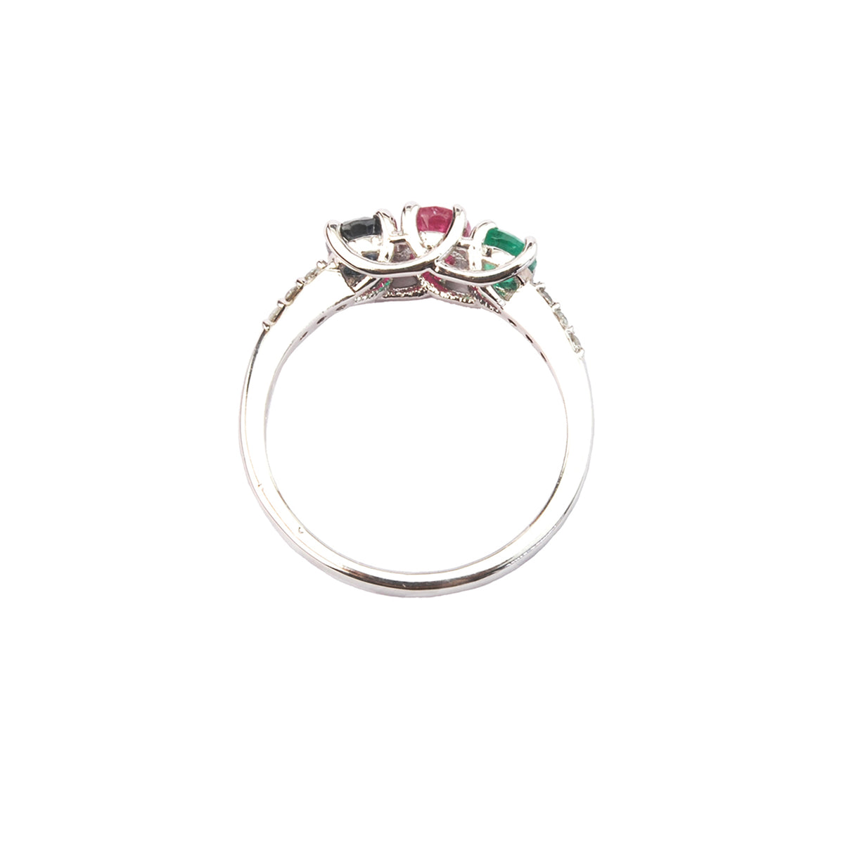 Silver engagement multi stones ring