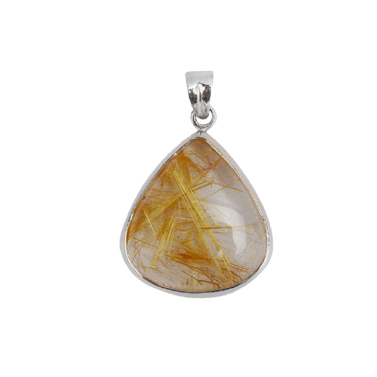 Silver Pendant with Rutile