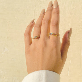 Minimal Sapphire 18k Gold Plated silver 925 Ring,
Stacking Ring 