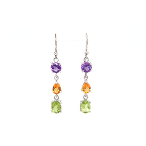 Ridge Color Stone Earrings