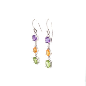 Ridge Color Stone Earrings