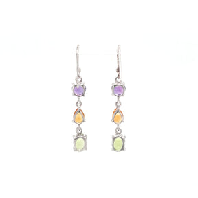 Ridge Color Stone Earrings