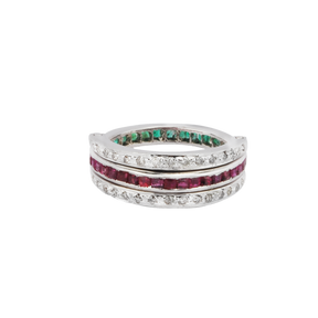 Silver Ring Stackable with Bands
