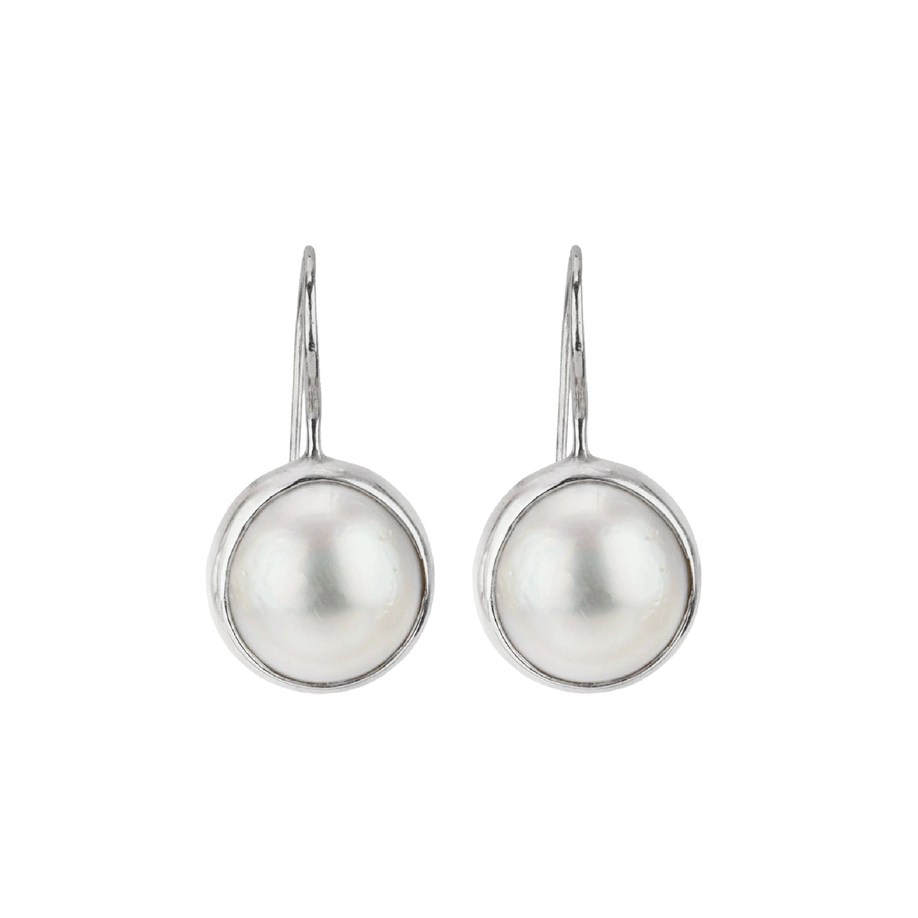 Silver Earrings with South Sea Pearls