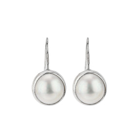 Silver Earrings with South Sea Pearls