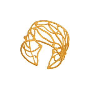 filigree statement cuff bracelet gold plated
