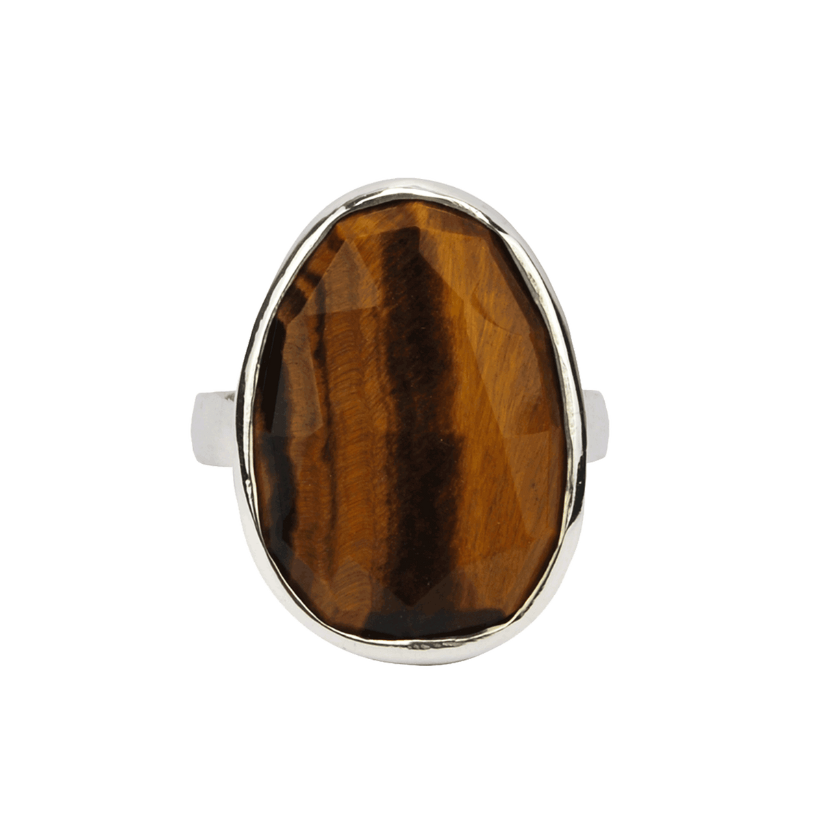 Silver Ring with Tiger Eye