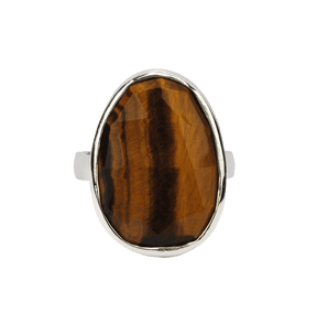 Silver Ring with Tiger Eye