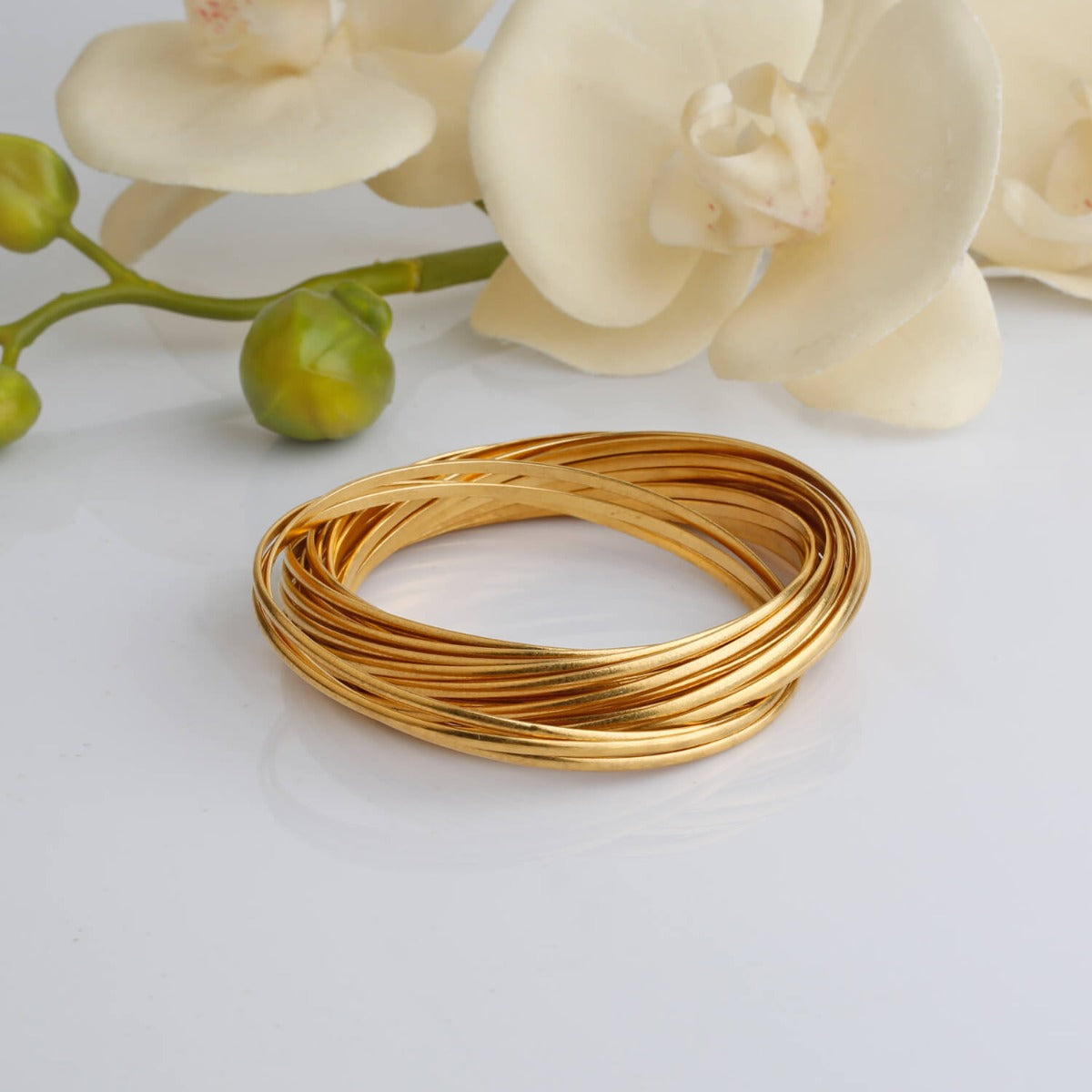 Charming gold plated silver interlinked  bangle