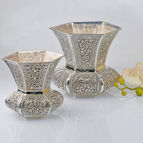 Kaira designed silver flower pot